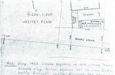 1950 Yılında Yapılan Evlerin İlk projesi